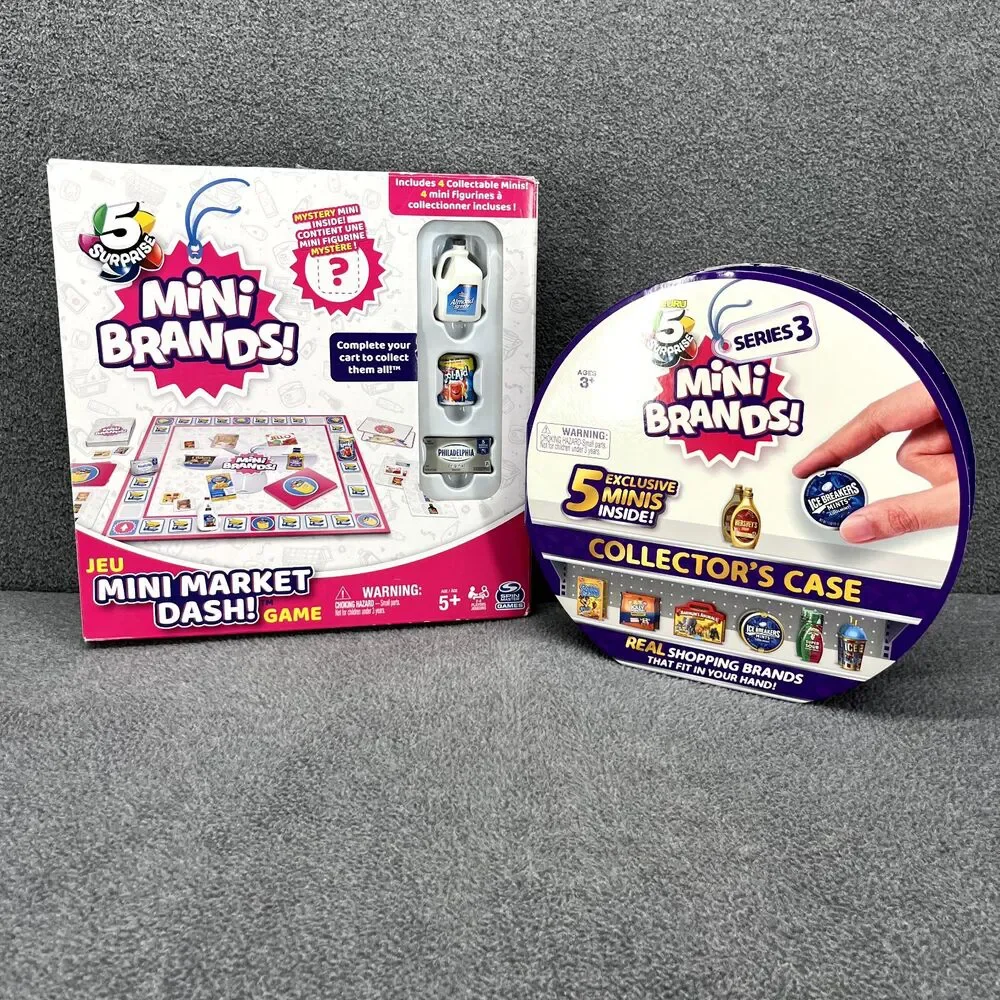4 Surprise Mini‎ Brands Zuru Series 3 Collector's Case + Mini Market dash Game